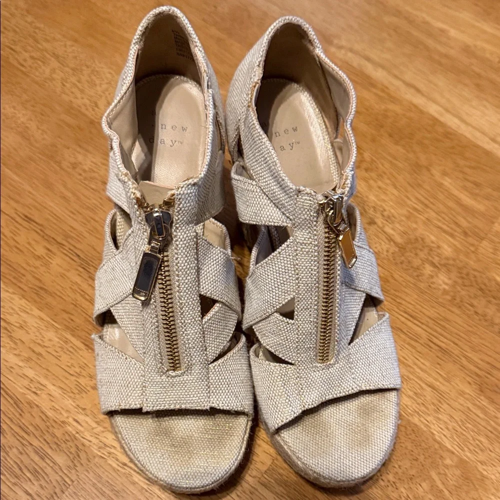 Target Women's Beige Espadrille Sandals with Zipper